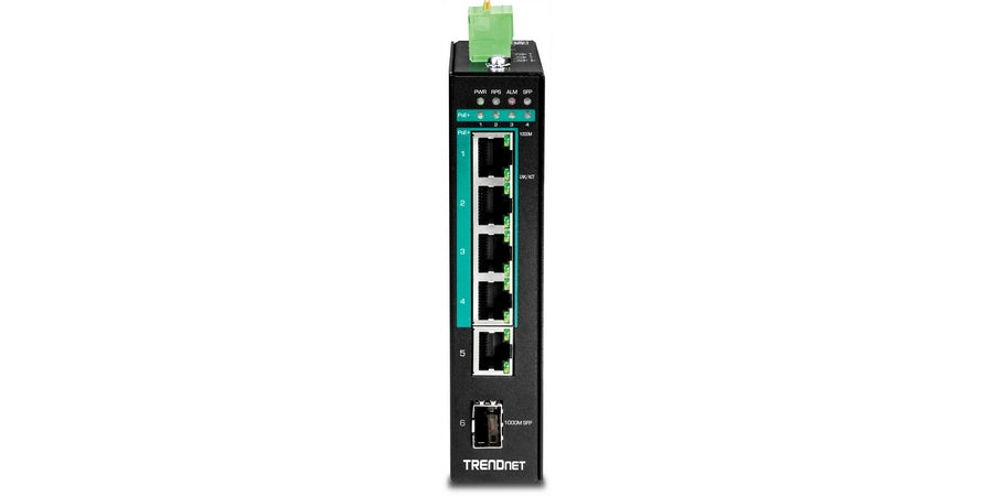 Trendnet TI-PG541I | Industrial Ethernet PoE+ Switch, 6-Port, 130 W Power Consumption