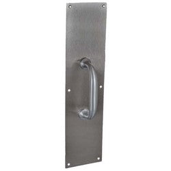 Trimco 1010-3 605 | Door Pull Plate, Cast Traditional Pull, Heavy Duty, 16" Length x 4" Width, 5" Center to Center, Polished Brass