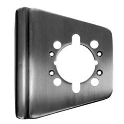 Trimco 1082-4 630 | Cylindrical Lock Guard, Non-Handed, 5-3/8" Width x 4" Height, 2-3/4" Backset, 1/8" Thickness Stainless Steel