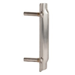 Trimco 5002 630 | Lock Astragal, 1-9/16" Width x 6" Height, 4" Center to Center Distance, 13 Gauge, Wrought/Satin Stainless Steel, For Cylindrical Lock