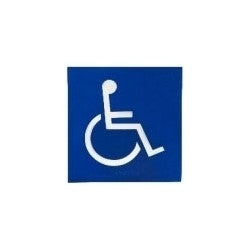 Trimco 751 SQUARE HC | Restroom Signage, Square, Braille/Handicap, 8" Length x 8" Width, Blue