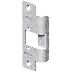 Trine Access Technology 478LO-32D | Door Electric Strike Faceplate Left Handed, 3/16" Centerset Offset, Satin Stainless Steel, For Wood Frame
