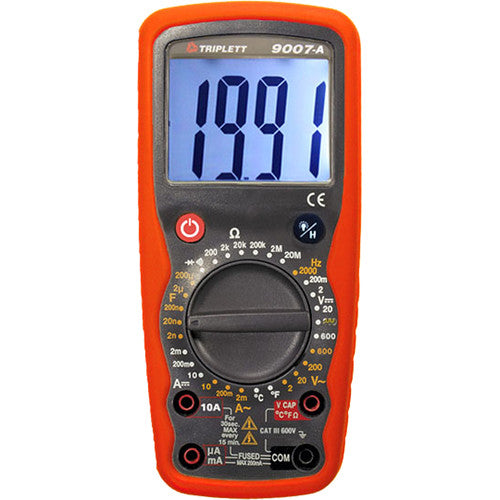 Triplett 9007-A | 3 ½ Digit 2,000 Count Industrial Digital Multimeter, CAT III 600V