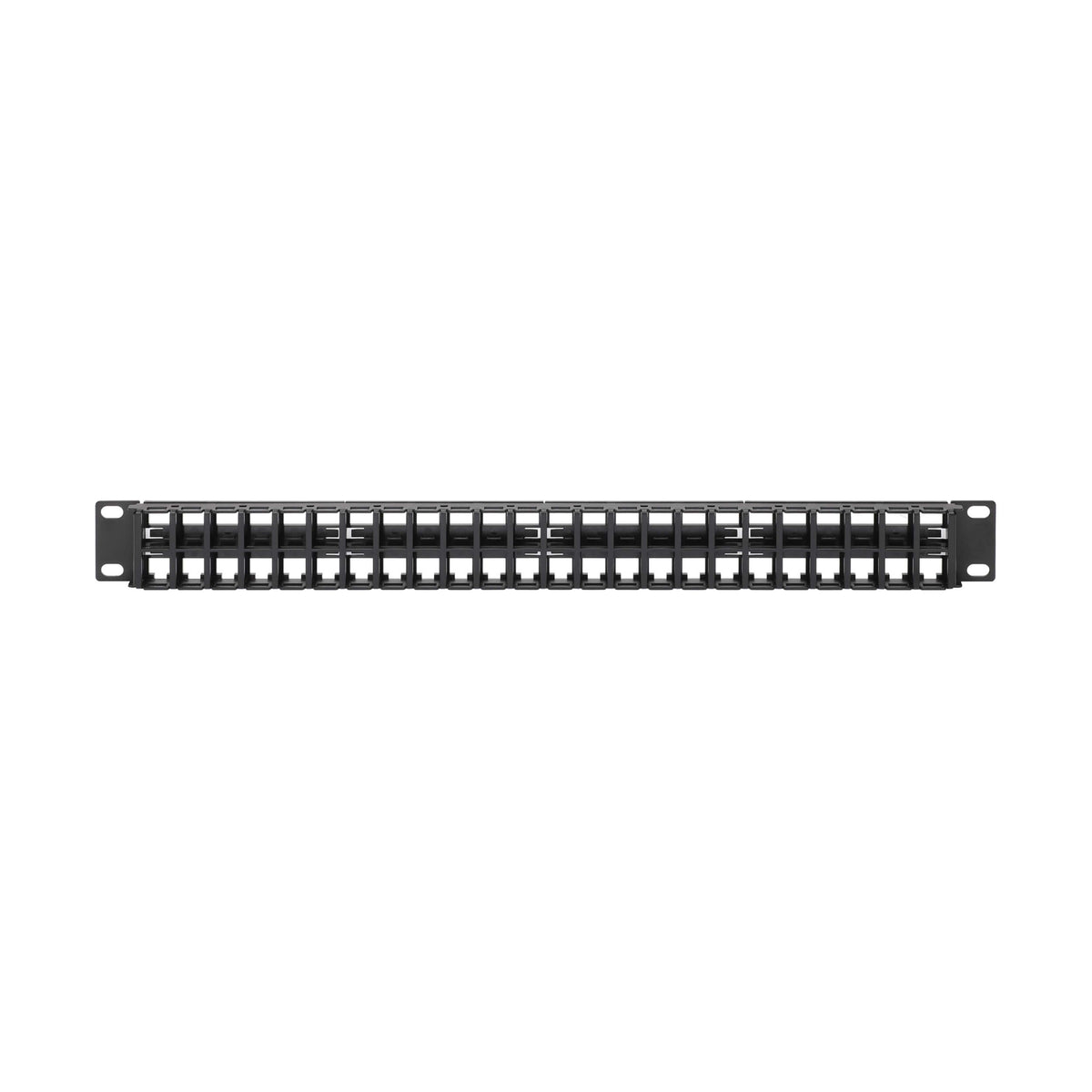 Tripp-Lite N062-048-KJ | 48-Port 1U Rack-Mount Unshielded Blank Keystone/Multimedia Patch Panel, RJ45 Ethernet, USB, HDMI, Cat5e/6, TAA