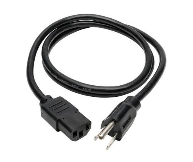 Tripp-Lite P006-004 | Desktop Computer AC Power Cable, NEMA 5-15P to C13 - 10A, 125V, 18 AWG, 4 ft. (1.22 m), Black