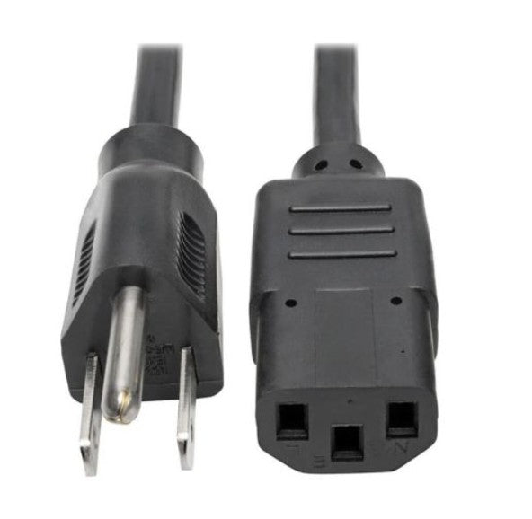 Tripp-Lite P006-004 | Desktop Computer AC Power Cable, NEMA 5-15P to C13 - 10A, 125V, 18 AWG, 4 ft. (1.22 m), Black