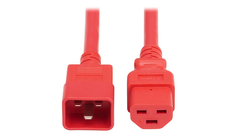Tripp-Lite P035-002-ARD | Power Cord C20 to C21 Heavy-Duty 20A 250V 12 AWG 2 ft. (0.6 m) Red