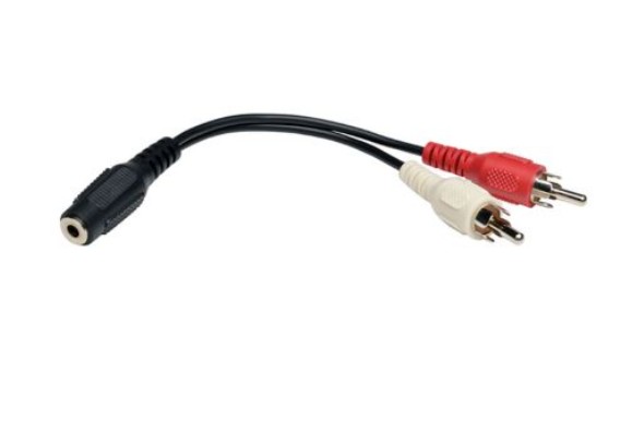 Tripp-Lite P316-06N | 3.5 mm Mini Stereo to RCA Audio Y Splitter Adapter Cable (F/2xM), 6 in. (15.2 cm)