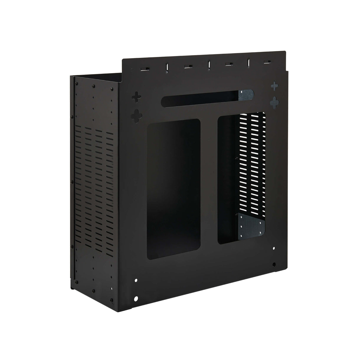 Tripp-Lite SRWO4UBRKT | Tripp Lite series SmartRack 4U Low-Profile Vertical-Mount Vented Wall-Mount Mini Rack Enclosure, Black
