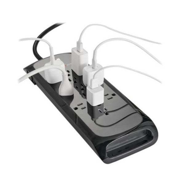 Tripp-Lite TLP128DB | 12-Outlet Surge Protector - 5-15R Outlets, 2100 Joules, 8 ft. (2.4 m) Braided Cord, Black