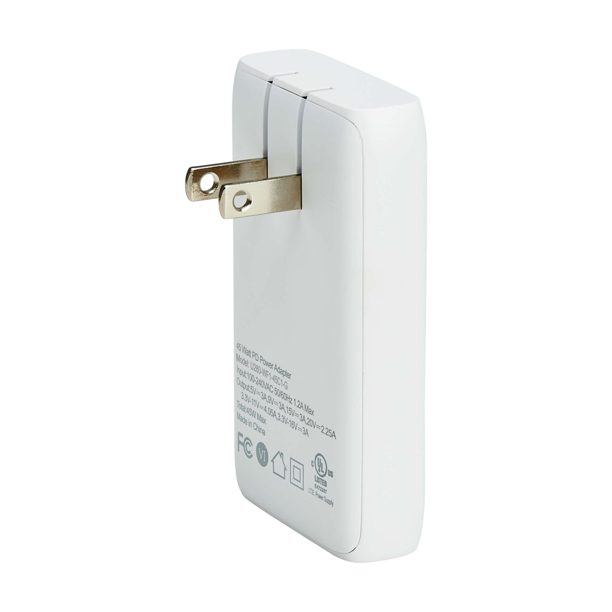 Tripp-Lite U280-WF1-45C1-G | Tripp Lite series Flat 1-Port USB-C Wall Charger - GaN Technology, 45W PD 3.0 Charging, White