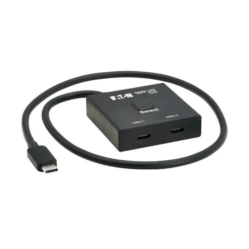 Tripp-Lite U415-002-BDS | Bi-Directional USB-C Switch - 8K 60 Hz Video, HDCP Passthrough, USB 3.2 Gen 2, 100W PD Charging, Black