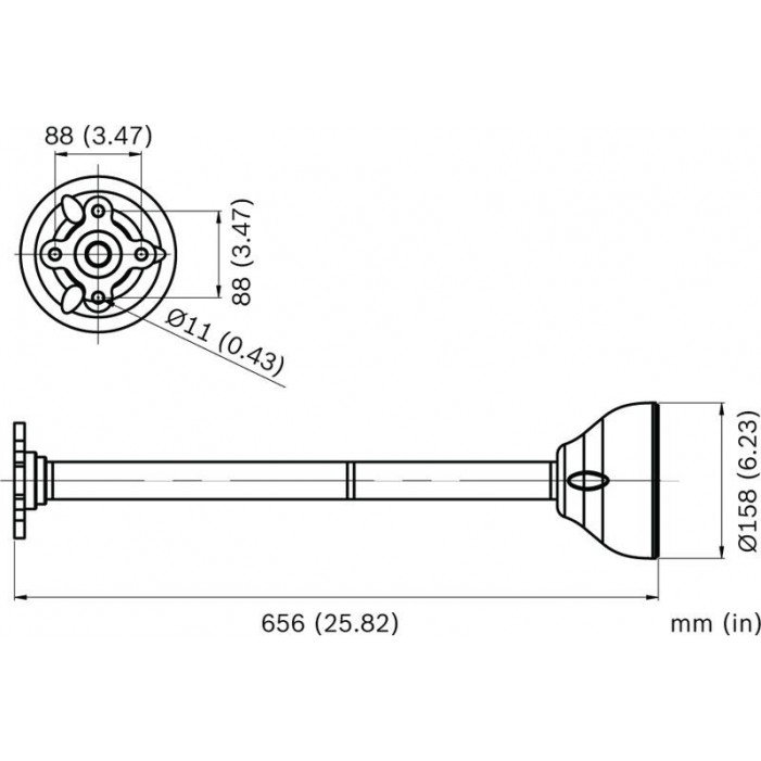 Bosch VDA-70112-PMT - CAMERA - PENDANT PIPE MOUNT BRACKET