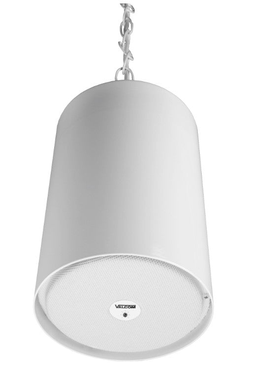 Valcom V-1015B-WW | 5-Watt Pendent Speaker, One-Way, White with White Grille