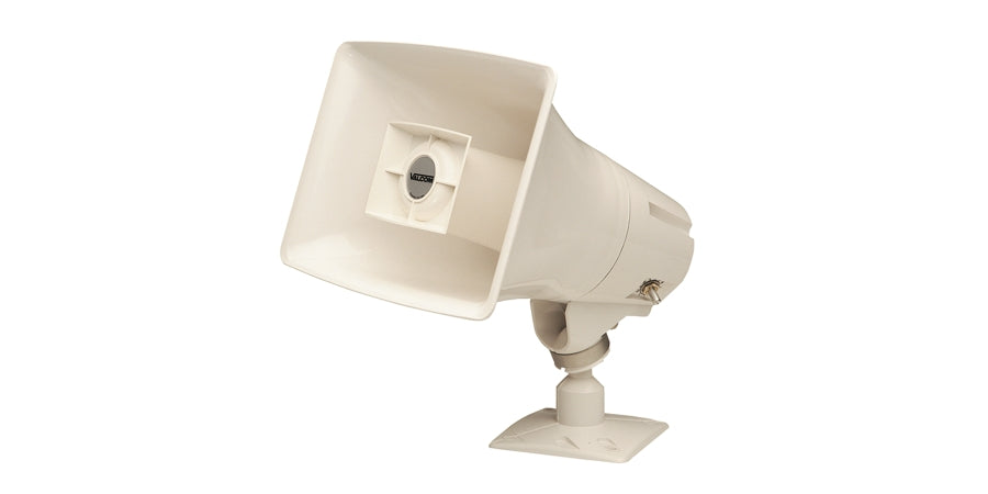 Valcom V-1036M | High Efficiency Marine Horn, 600 Ohm, 5 W, Indoor, Outdoor, Wall/Electrical Box Mount, Gray