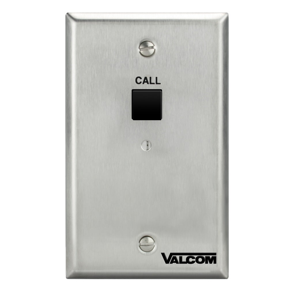 Valcom V-2971 | Call Button, Brushed, Stainless Steel Enclosure, 4.5 in. Ht, 2-3/4 in. Wd, 1 in. Dp