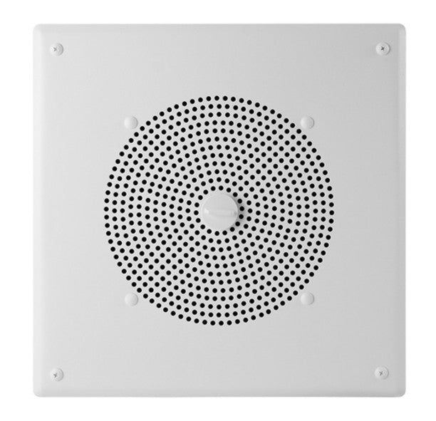 Valcom V-CTSQPK | Square Ceiling Speaker, Round Hole Pattern, Talkback, for ACS