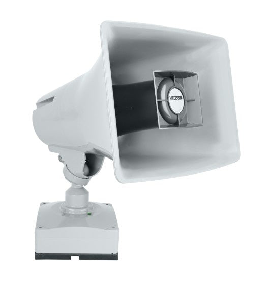 Valcom VIP-142-GY-SA | IP High Power Paging Horn, Talkback, Intrado OneAlert, Gray