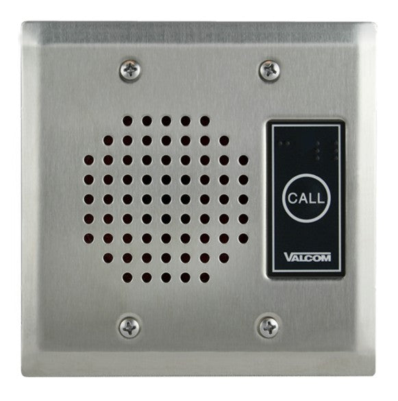 Valcom VIP-172AL-ST | IP Intercom Doorplate Speaker with LED, with Long Line Extender, Talkback, Stainless Steel