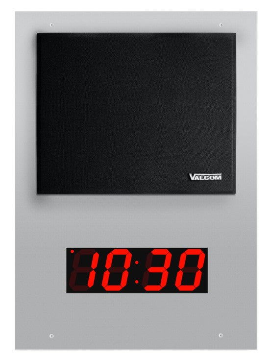 Valcom VIP-432A-DF | IP Digital Clock/Speaker Combo 4-Digit, One-Way or Talkback Programmable