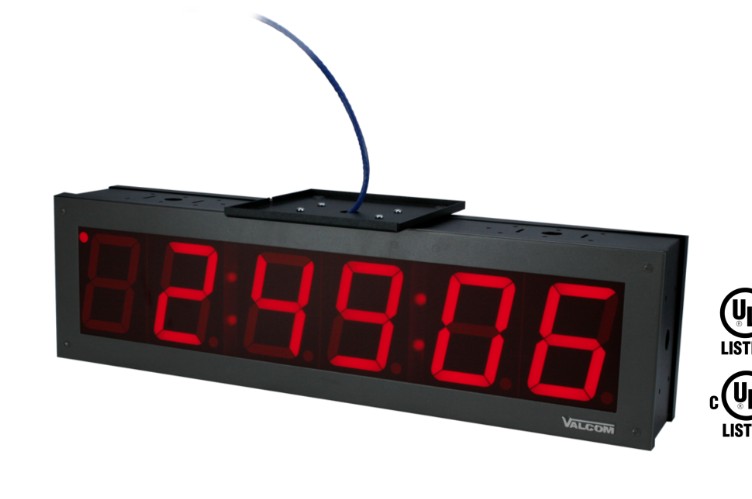 Valcom VIP-D640ADS | IP PoE Digital Clock, 4.0-Inch, 6-Digits, Double-Sided