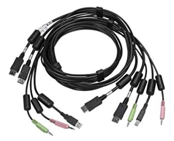 Vertiv CBL0124 | AVOCENT KVM Cable - 6 ft, Dual Display, DisplayPort, 1 x USB, 2 x Audio, Standard KVM cable