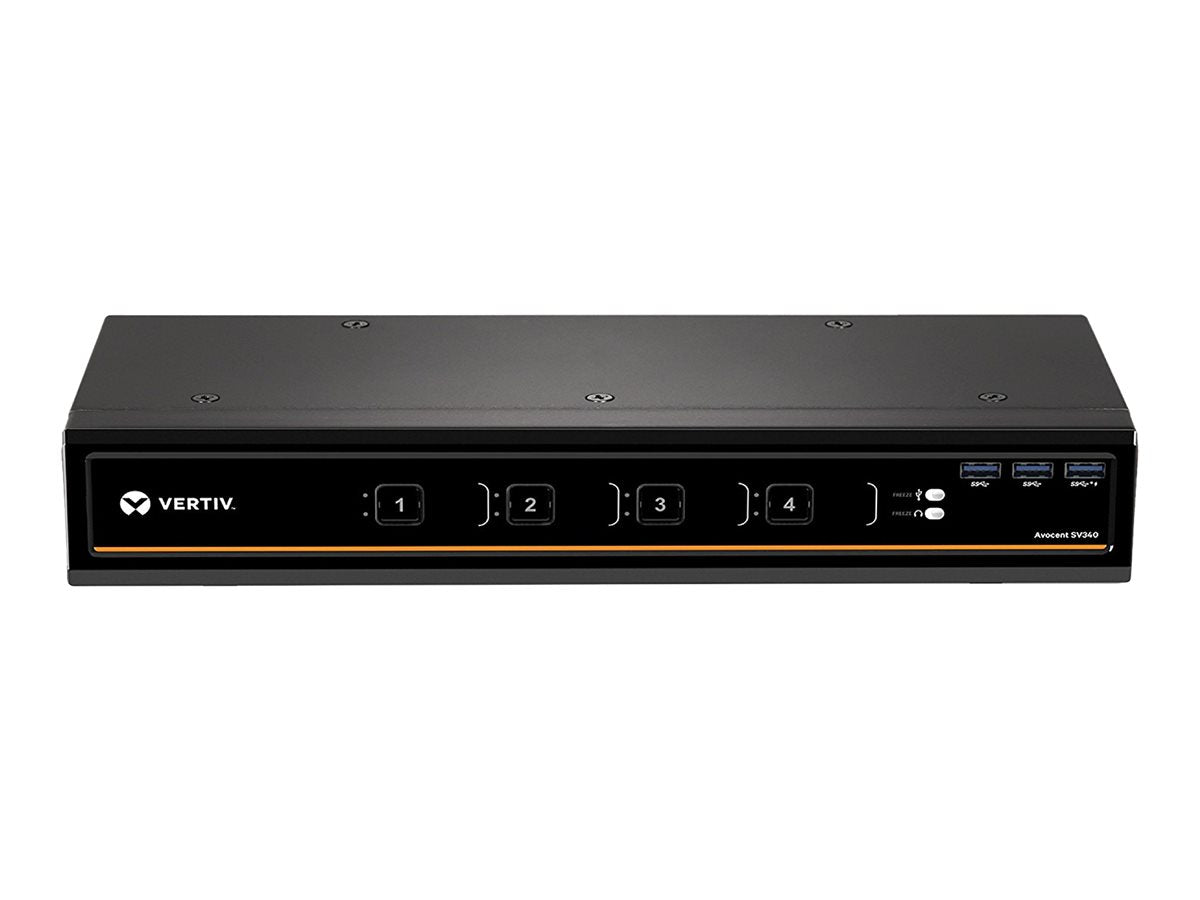 Vertiv SV340D-001 Vertiv Avocent 4-port Dual-head Displayport 4k Ultra Hd Kvm Switch - 4 Computer(s) - 1 Local User(s) - 3840x2160 - 13xusb - Desktop - 10xdisplayport