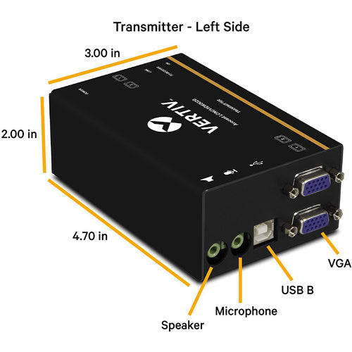 Vertiv LV3020P-001 | Vertiv Avocent LV3000 | IP KVM Extender | Dual VGA, USB, Audio (LV3020P-001) - IP KVM Transmitter