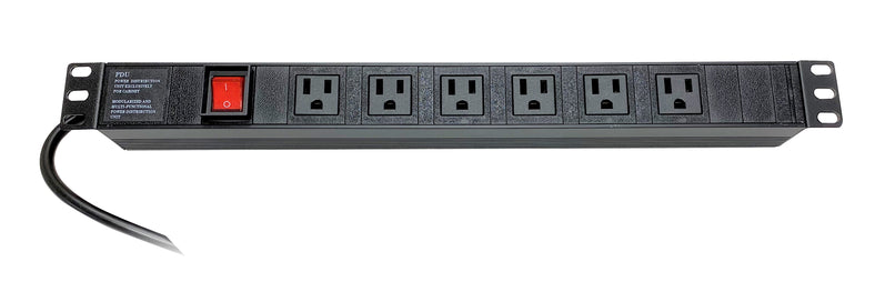 Video Mount Products ERENPS6 | Rack Mount 6 Outlet Power Strip - 1U