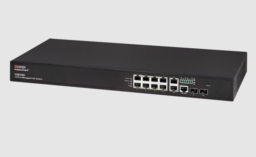 Vigitron VI30310U | 12-Port 802.3bt 90W L3 Lite Managed PoE Switch