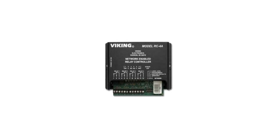 Viking Electronics RC-4A | Network Enabled Relay Controller, 120 VAC, 12 VDC