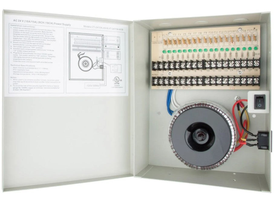 Vitek VT-2415A-A18 | 18 Output 24VAC Power Center - 15 AMP