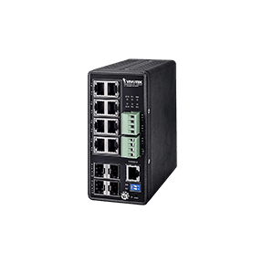 Vivotek AW-IHT-1271 | Industrial Vivocam L2 Managed Poe Switch, 8Xge Poe + 4Xge Sfp, 30W Max Per Poe Port, 240W Power Budget, 4857Vdc Input, - 40