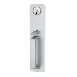 Von Duprin 230TP SP28 | Exit Device Trim, Thumbpiece, 2" Projection, 10-Gauge Steel Escutcheon, Sprayed Aluminum, For 22 Series Rim Exit Device