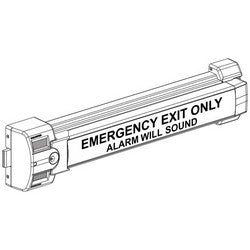 Von Duprin 2670 US28 | Exit Alarm Lock, 32-1/2" Width x 7" Height, Anodized Aluminum, With Strike, Screw Pack, Battery, For 36 to 48" Width Door