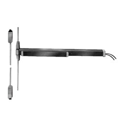 Von Duprin EL3327A-EO US3 36X84 | Electric Latch Retraction Rod Exit Device, Surface Mounted Vertical, Grooved Case, 36" L, Polished Brass