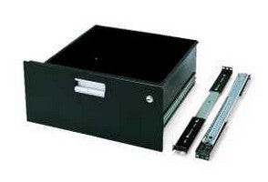 Winsted 88321 8.75" H (5U) Rack Mountable Utility Drawer with Lock (Black)
