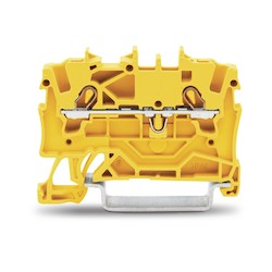 Wago Corporation 2001-1206 | 2-Conductor Terminal Block, 22–14 AWG, Ex II Rated, Yellow