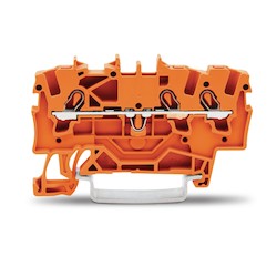 Wago Corporation 2001-1302 | 3-Conductor Terminal Block, 22–14 AWG, Ex II Rated, Orange