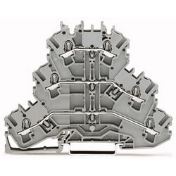 Wago Corporation 2002-3201 | Triple-Deck Through Terminal Block, L/L/L, 2.5 mm², Push-in CAGE CLAMP®, Ex e II Certified
