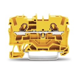 Wago Corporation 2004-1206 | 2-Conductor Through Terminal Block, 20–10 AWG, Suitable for Ex E II Applications, Yellow