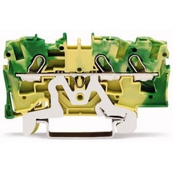 Wago Corporation 2004-1307 | 3-Conductor Ground Terminal Block, 4 mm², Green-Yellow, Ex E II Applications