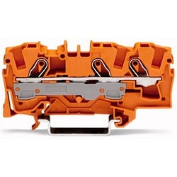 Wago Corporation 2006-1302 | 3-Conductor Through Terminal Block, 20–8 AWG, Ex II Rated, Orange