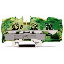Wago Corporation 2016-1307 | Earth Terminal Block, Lateral Marking, DIN 35 Rail, Cage Clamp, Green/Yellow