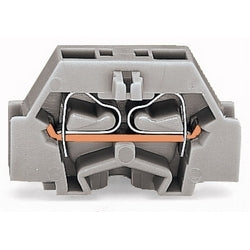 Wago Corporation 261-303 | 2-Conductor Terminal Block, Black, With Fixing Flange, Light Gray