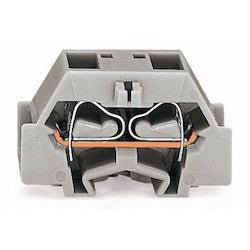 Wago Corporation 261-331 | 4-Conductor Terminal Block with Fixing Flange and 209-123 Mounting Carrier for DIN 35 Rail
