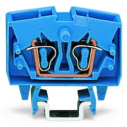 Wago Corporation 264-704 | 2-Conductor Through Terminal Block, 12–28 AWG, For 15 mm DIN Rail, Blue