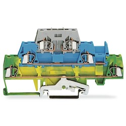 Wago Corporation 280-510 | Triple-Deck Terminal Block, Ground/Through/Fuse, Green/Blue/Gray