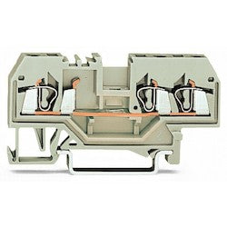 Wago Corporation 280-993 | 3-Conductor Through Terminal Block, 12–24 AWG, Suitable for Ex E II, Gray