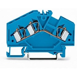 Wago Corporation 281-651 | 3-Conductor Through Terminal Block, 28–12 AWG, For Ex I Applications, Blue